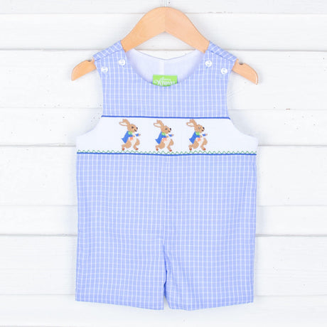 Storybook Smocked Blue Windowpane Jon Jon