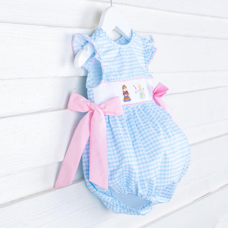 Ice Princess Smocked Beverly Bubble Blue Gingham