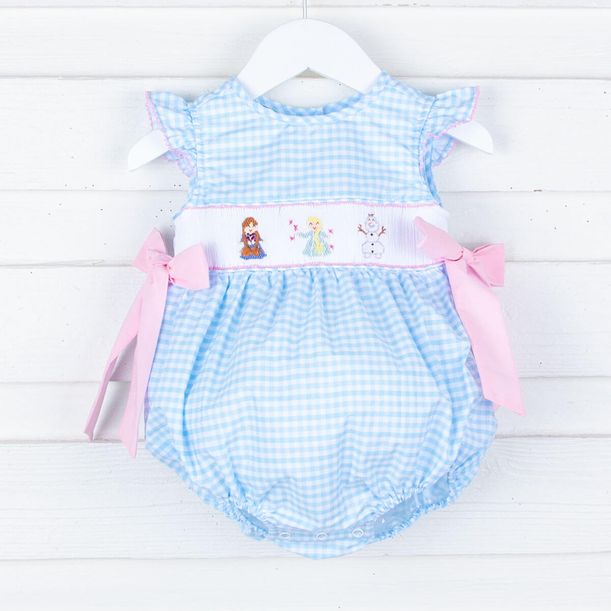 Ice Princess Smocked Beverly Bubble Blue Gingham
