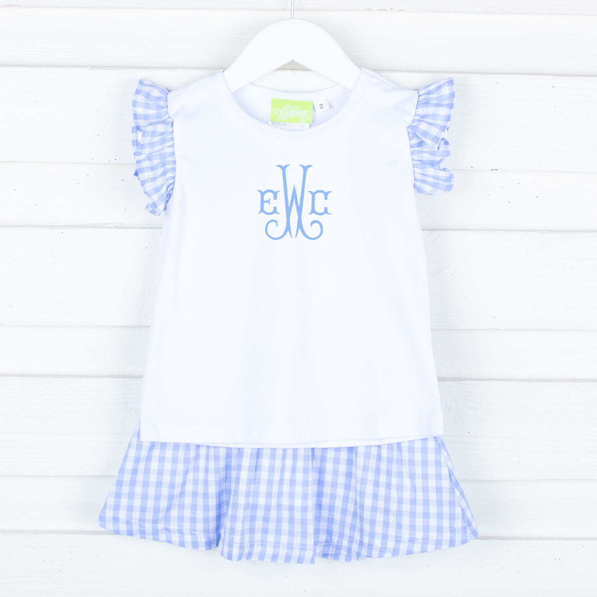 Blue Gingham Skirt Set