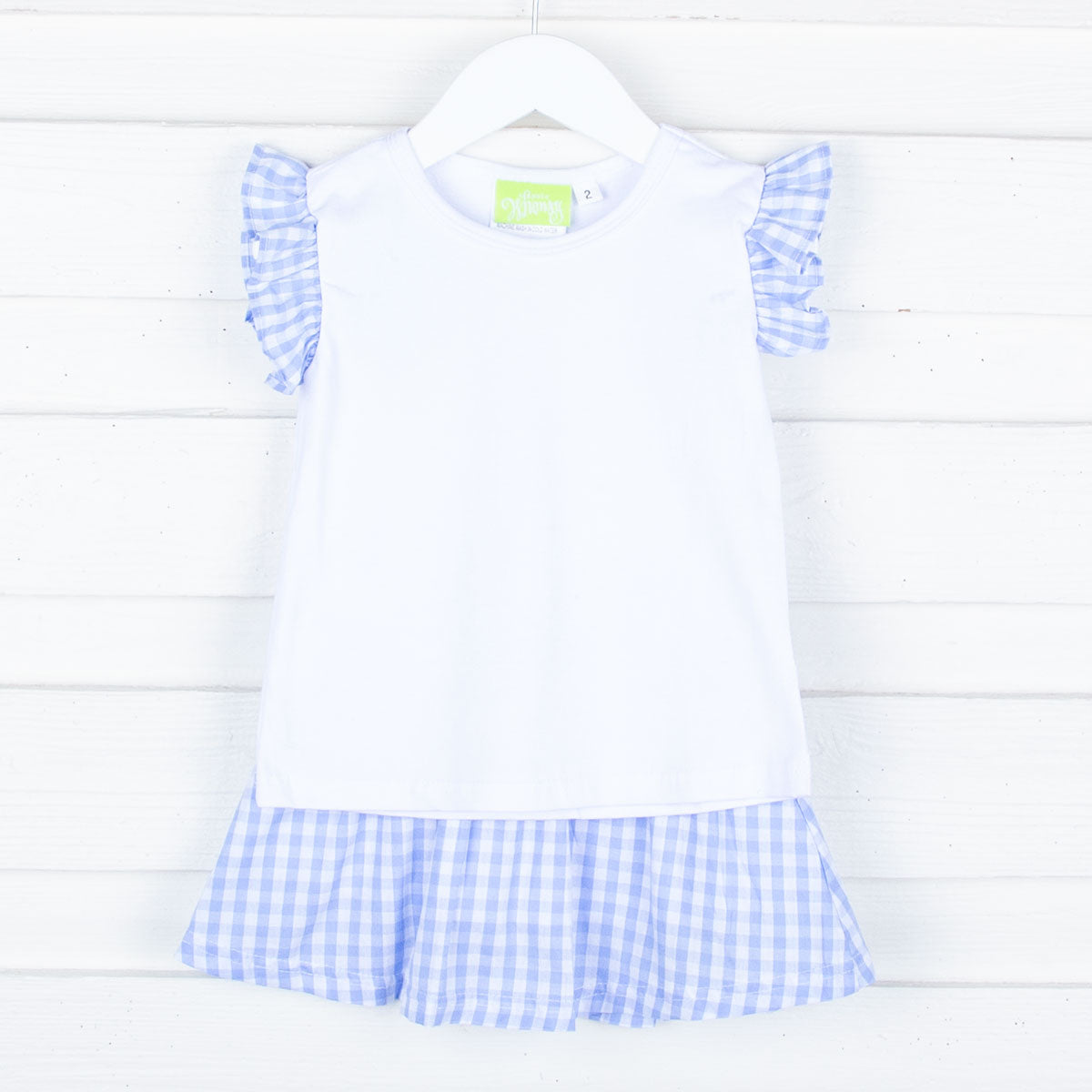 Blue Gingham Skirt Set