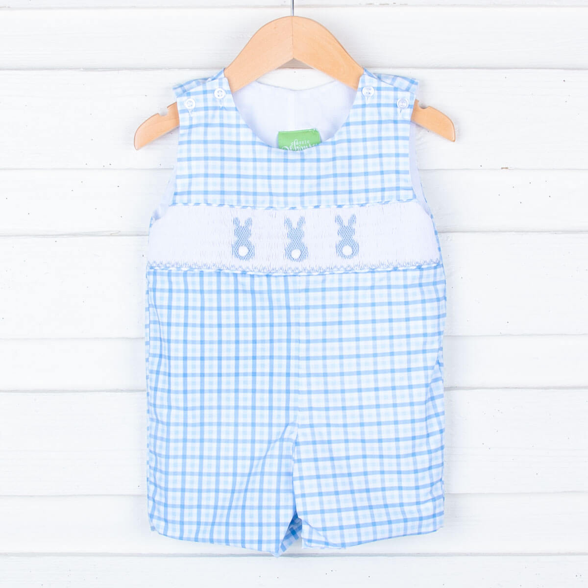 Spring Blue Bunny Bum Smocked Jon Jon