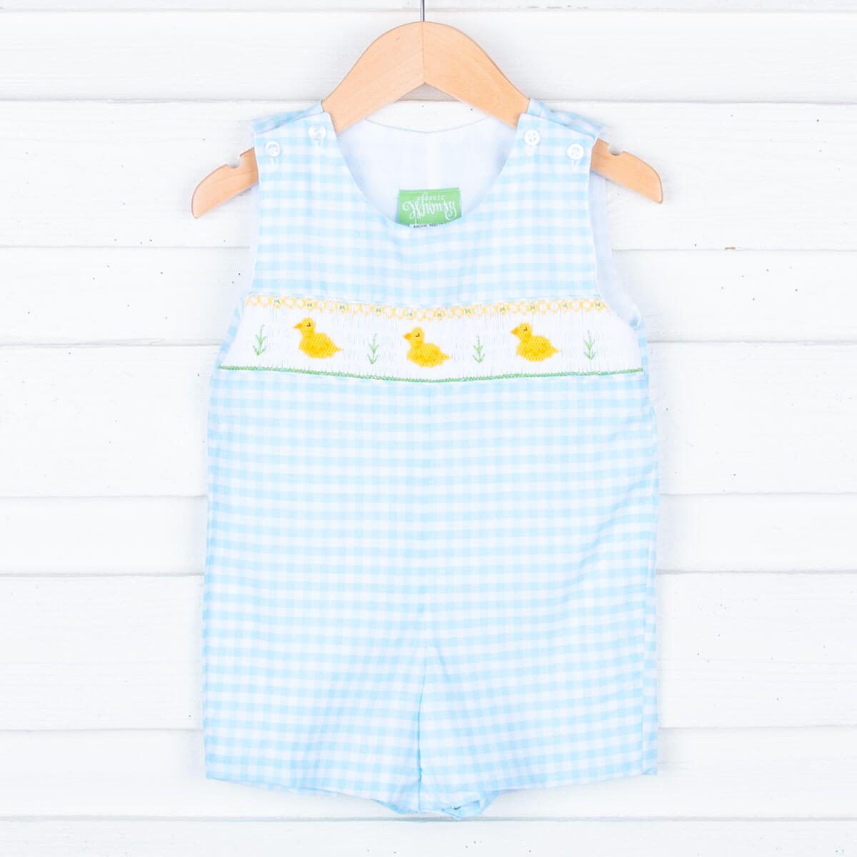 Spring Duckling Smocked Turquoise Jon Jon