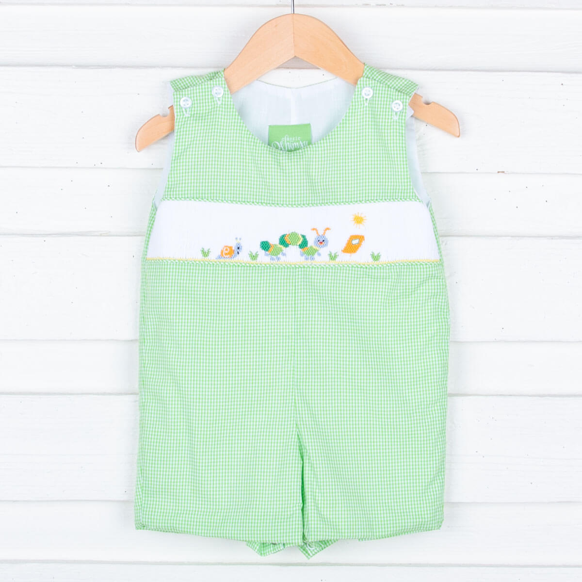 Spring Caterpillar Smocked Lime Green Jon Jon