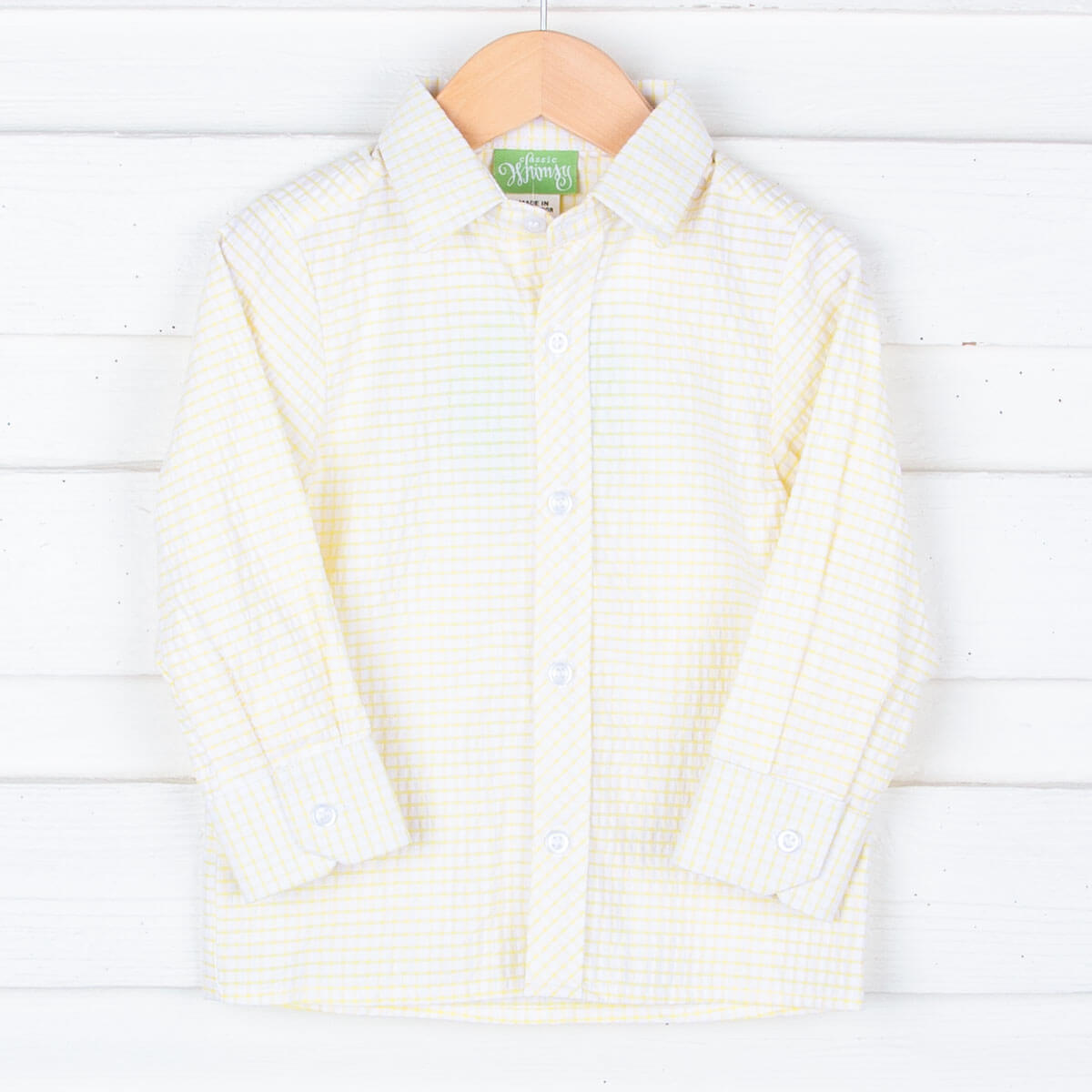 Yellow Windowpane Button Down Shirt