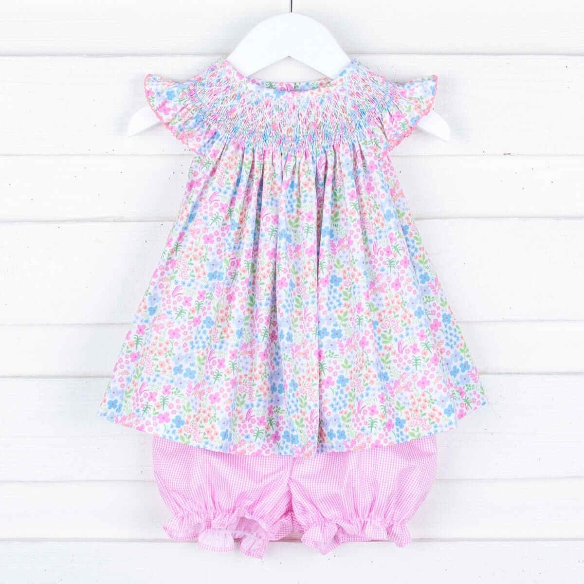 Spring Garden Smocked Bloomer Set