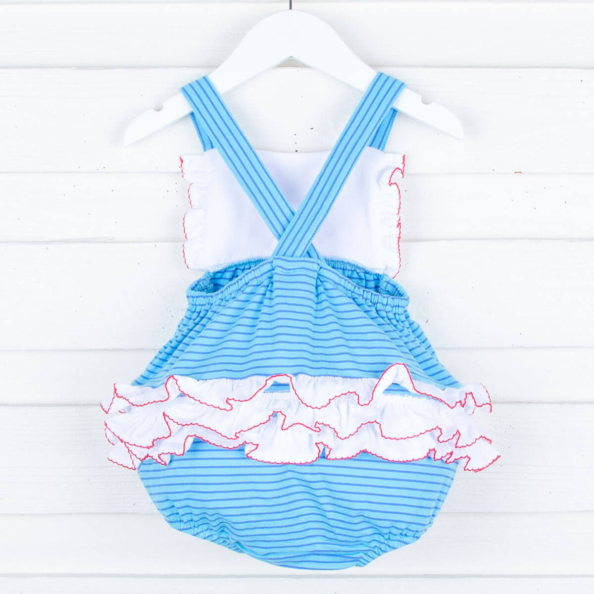 Sea Crab Blue Stripe Knit Ruffle Bubble