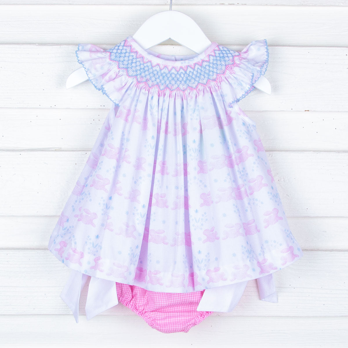 Geometric Smocked Bunny Bloom Bloomer Set