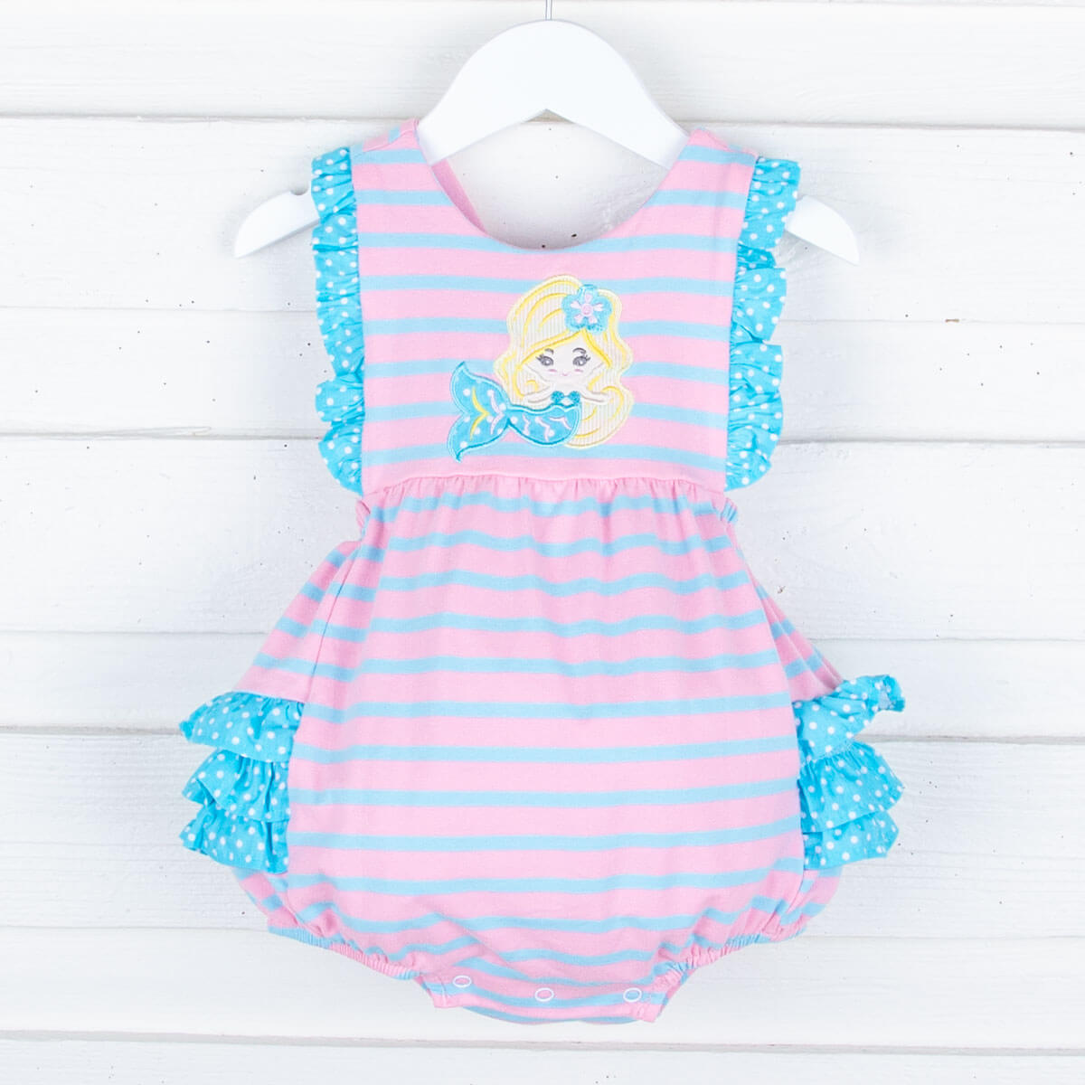 Under The Sea Mermaid Pink Knit Ruffle Bubble