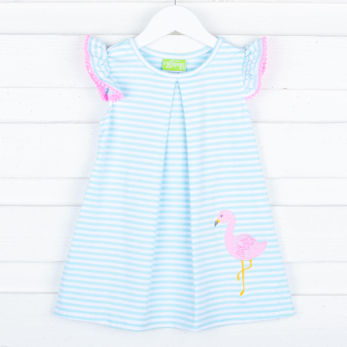 Flamingo Turquoise Stripe Claire Dress