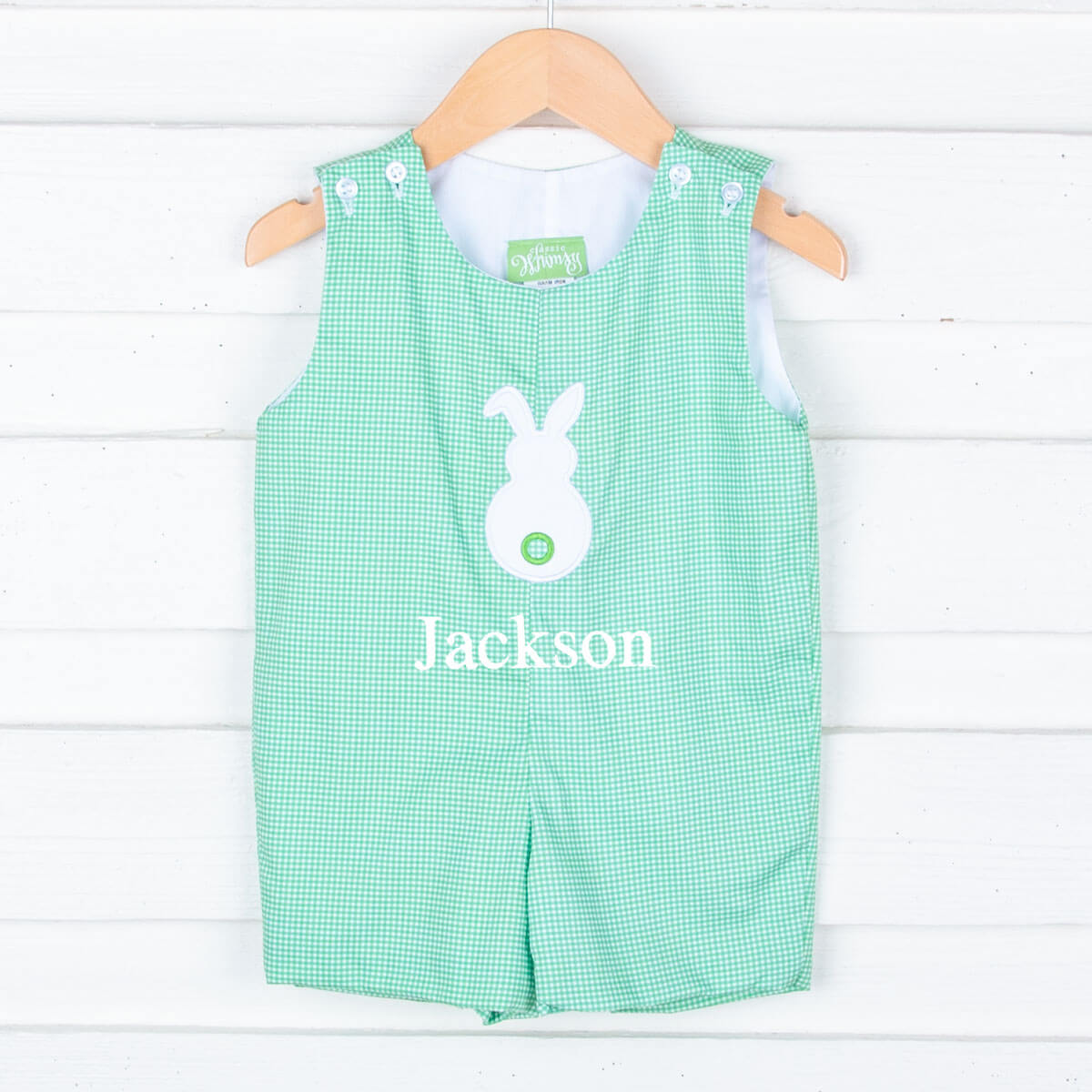 Bunny Green Gingham Jon Jon
