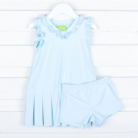 Light Blue Ruffle Tennis Dress