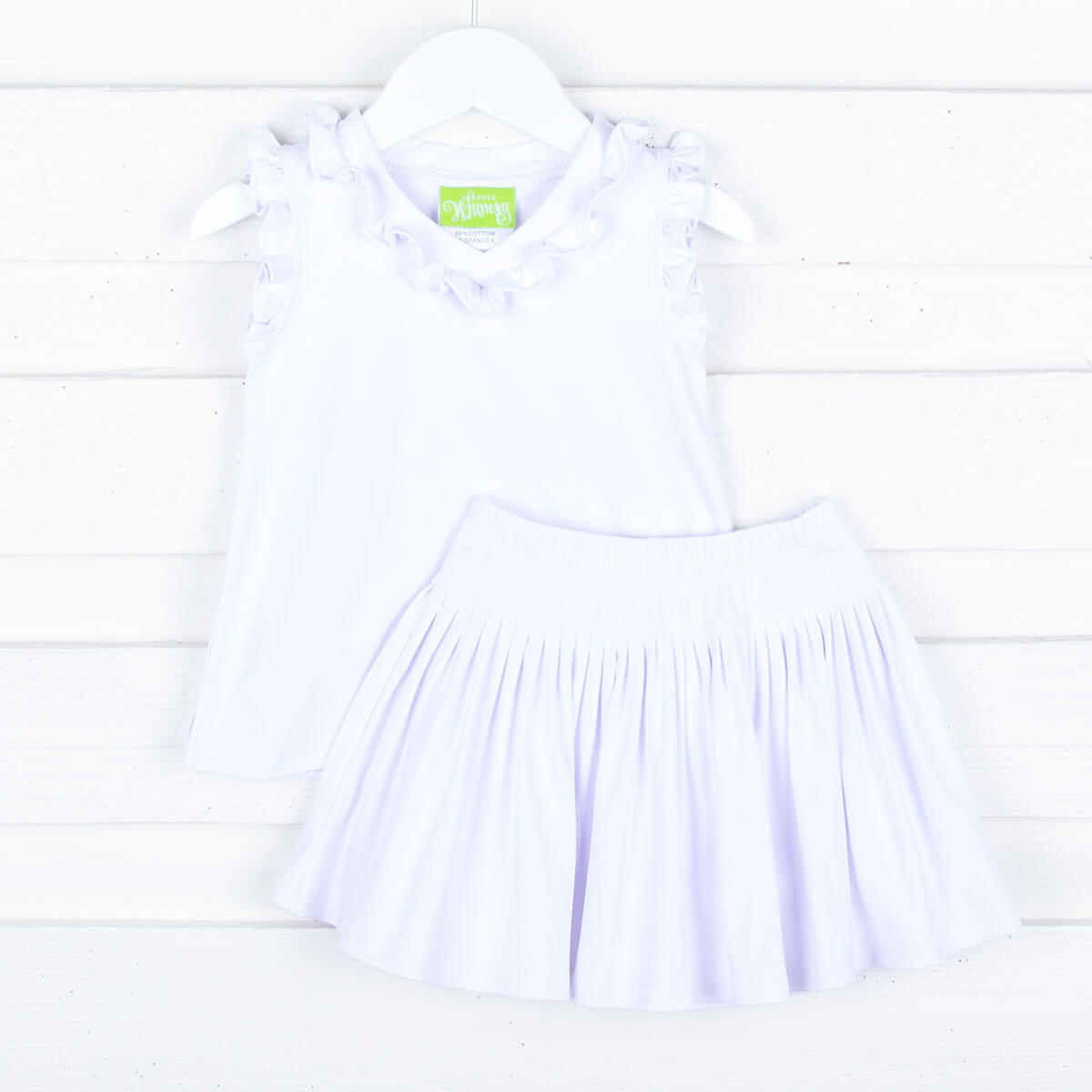 White Ruffle Tennis Skirt Set