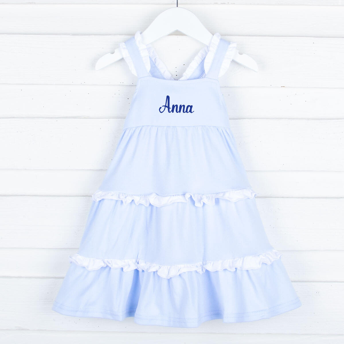 Callie Tiered Ruffle Dress Blue