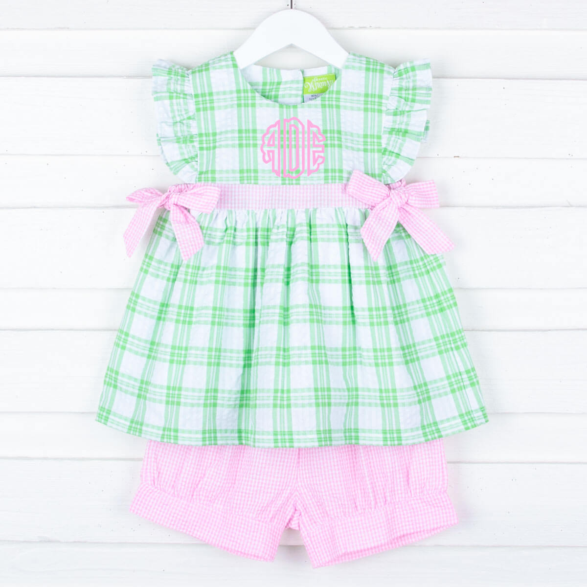 Lime Green Plaid Avery Short Set