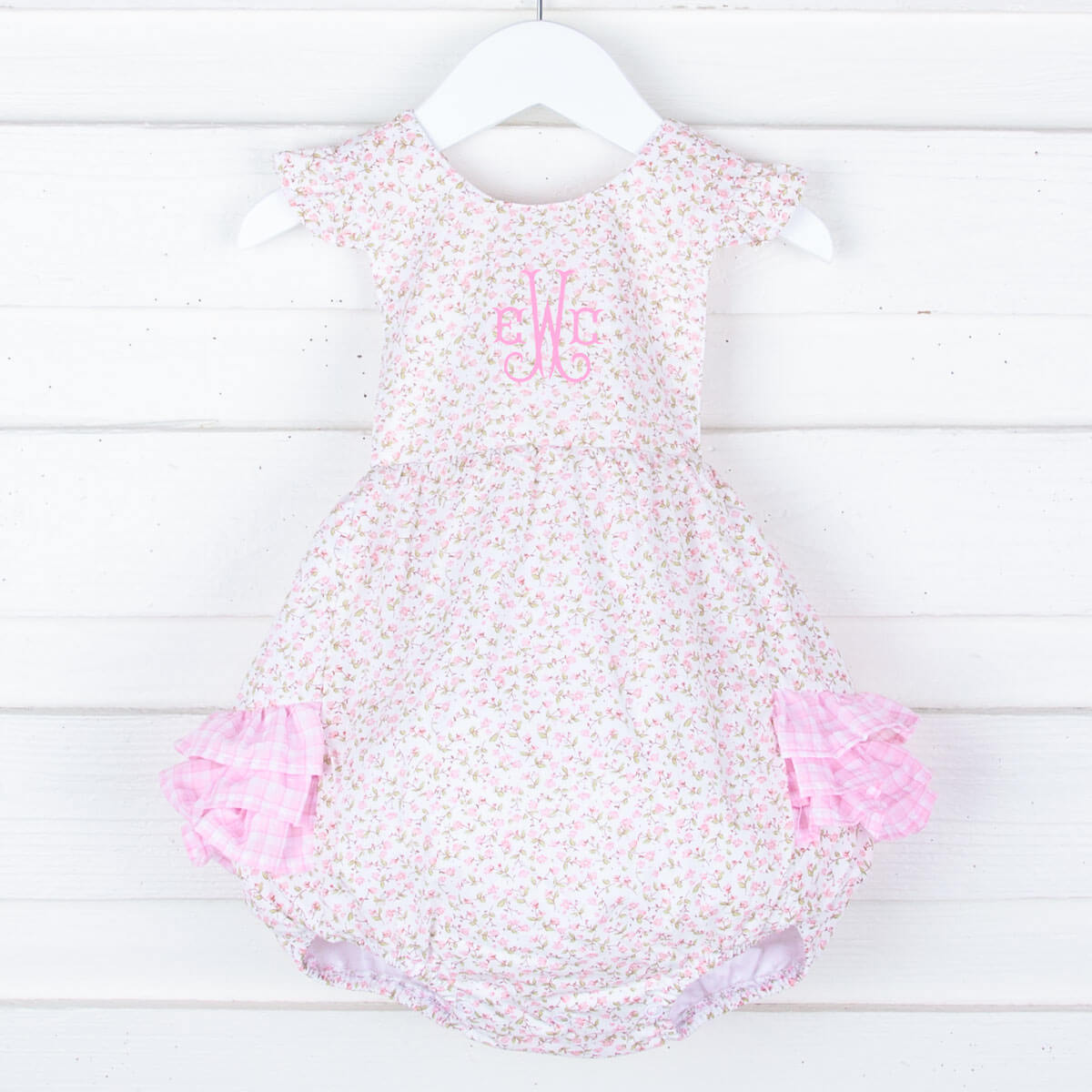 Sweet Rose Pink Floral Ruffle Bubble