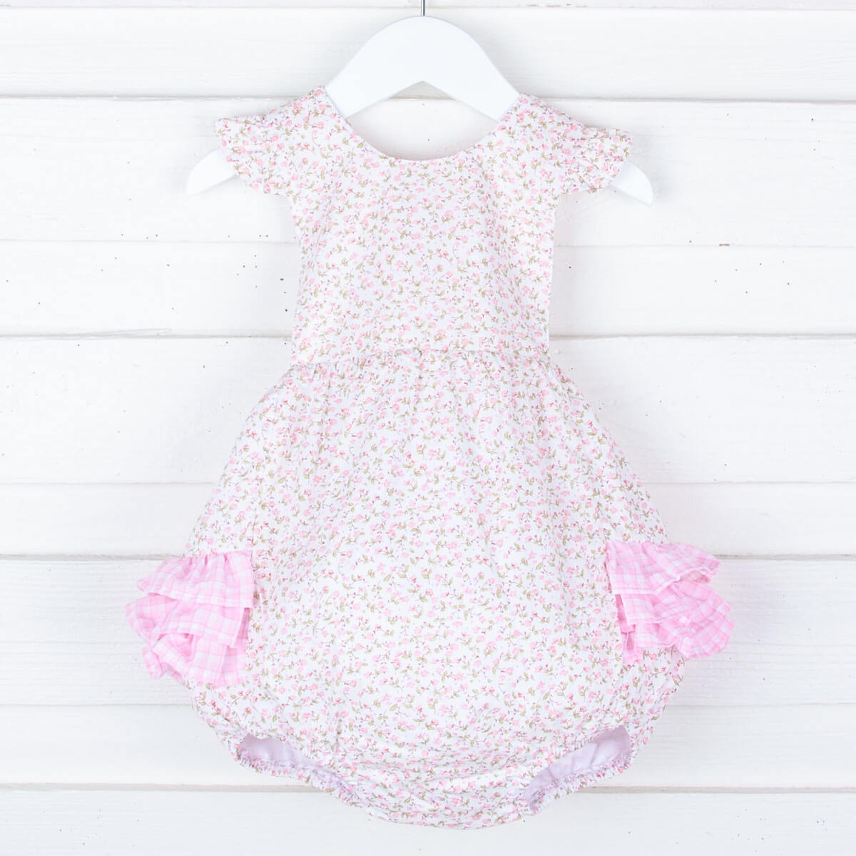 Sweet Rose Pink Floral Ruffle Bubble
