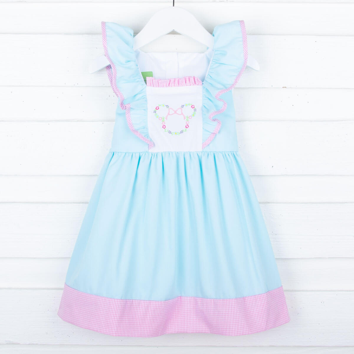 Floral Mouse Ears Waterfall Mint Dress