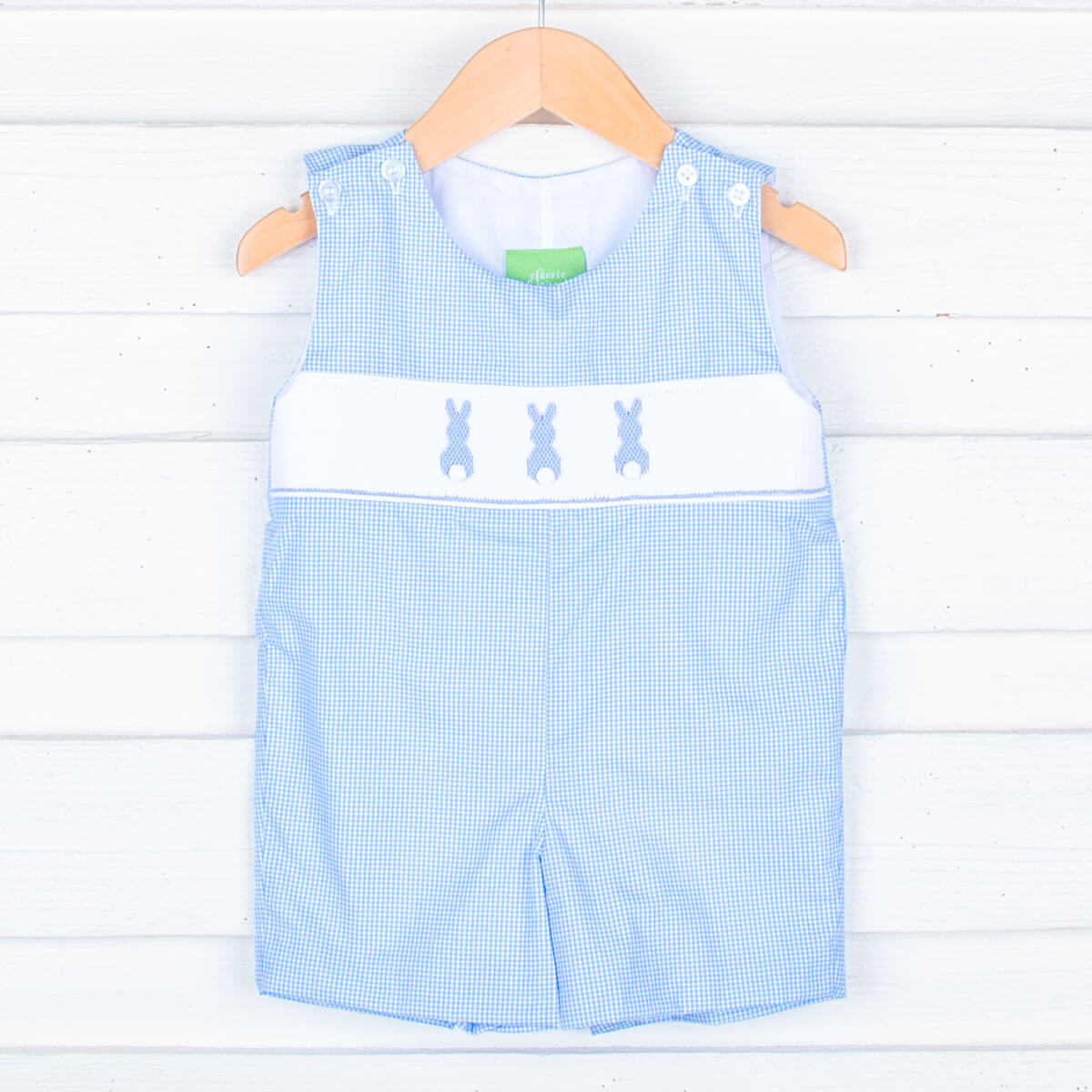 Bunny Bum Smocked Blue Jon Jon