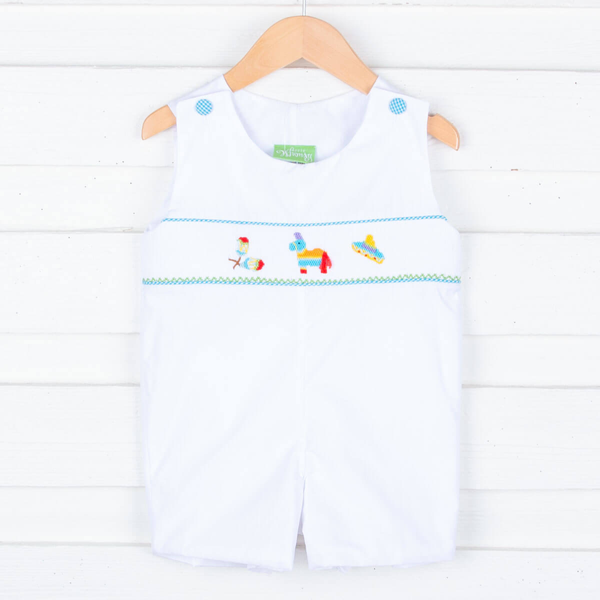 Time To Fiesta Smocked White Jon Jon