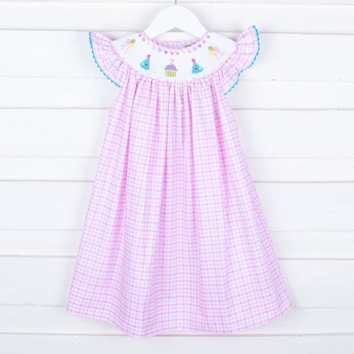 Second Birthday Smocked Pink Check Dress