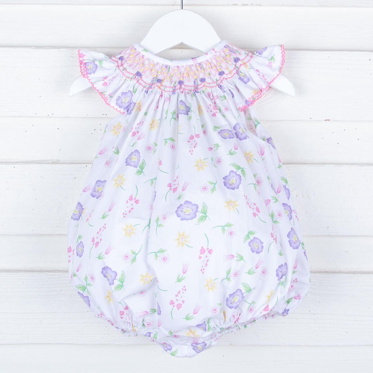 Geometric Smocked Flower Garden Bubble