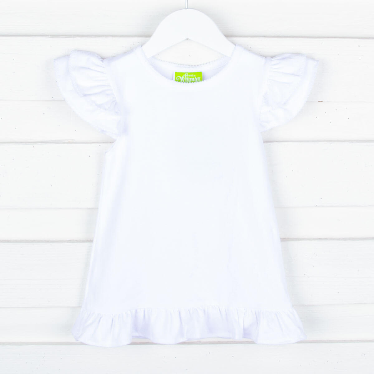 White Double Ruffle Top