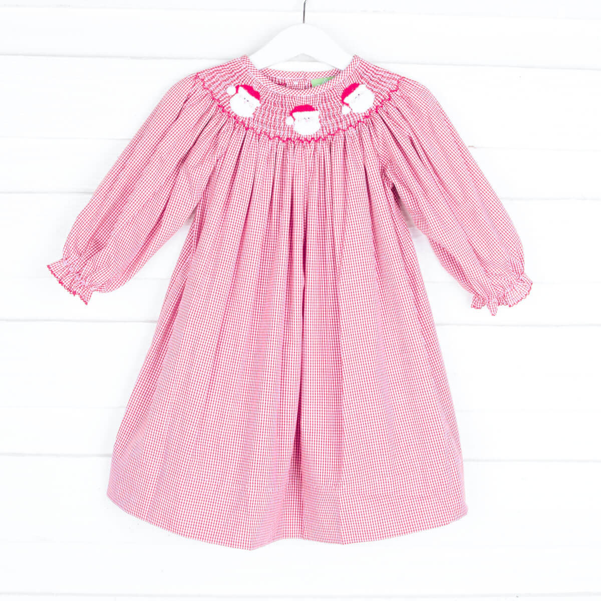 Santa's Favorite Smocked Long Sleeve Dress