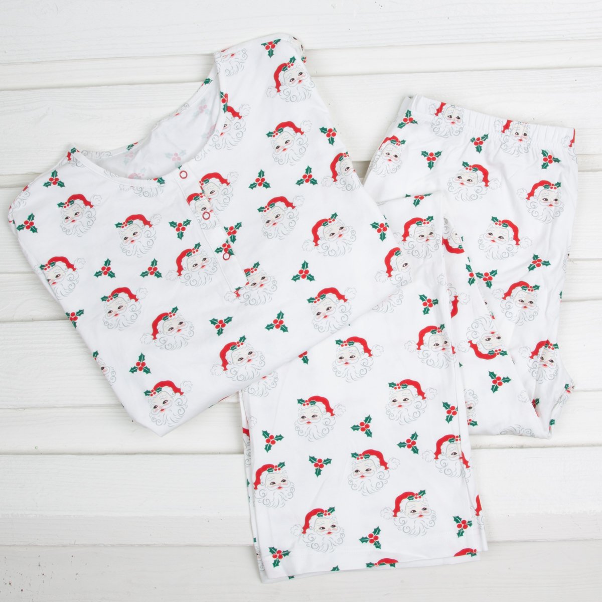 Vintage Santa White Women's Pajamas