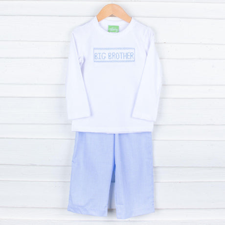 Big Brother Smocked Blue Pant Set