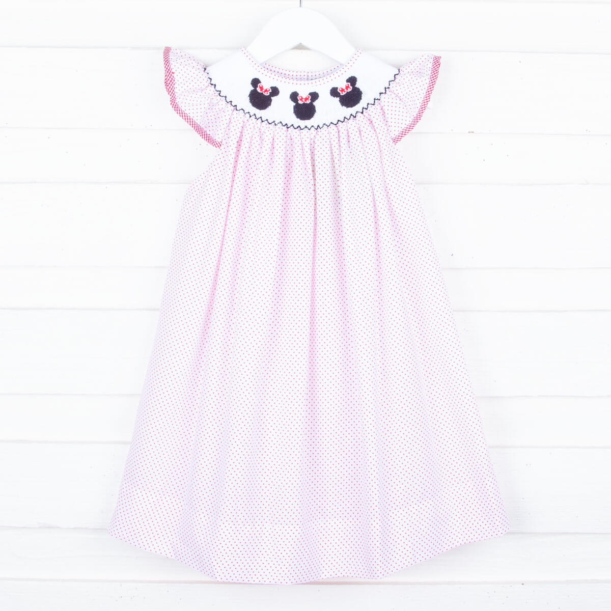 Mouse Ears Smocked Dress Red Dot