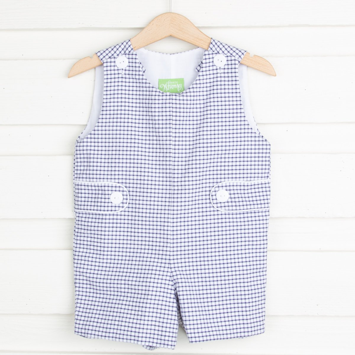 Jon Jon Navy Windowpane Seersucker