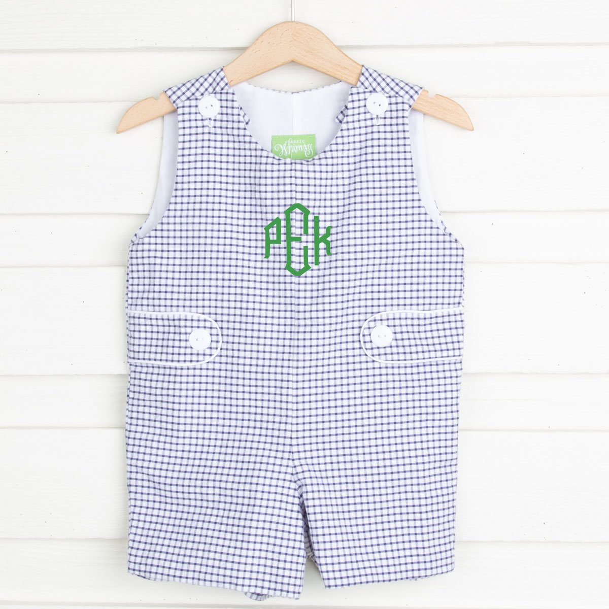 Jon Jon Navy Windowpane Seersucker