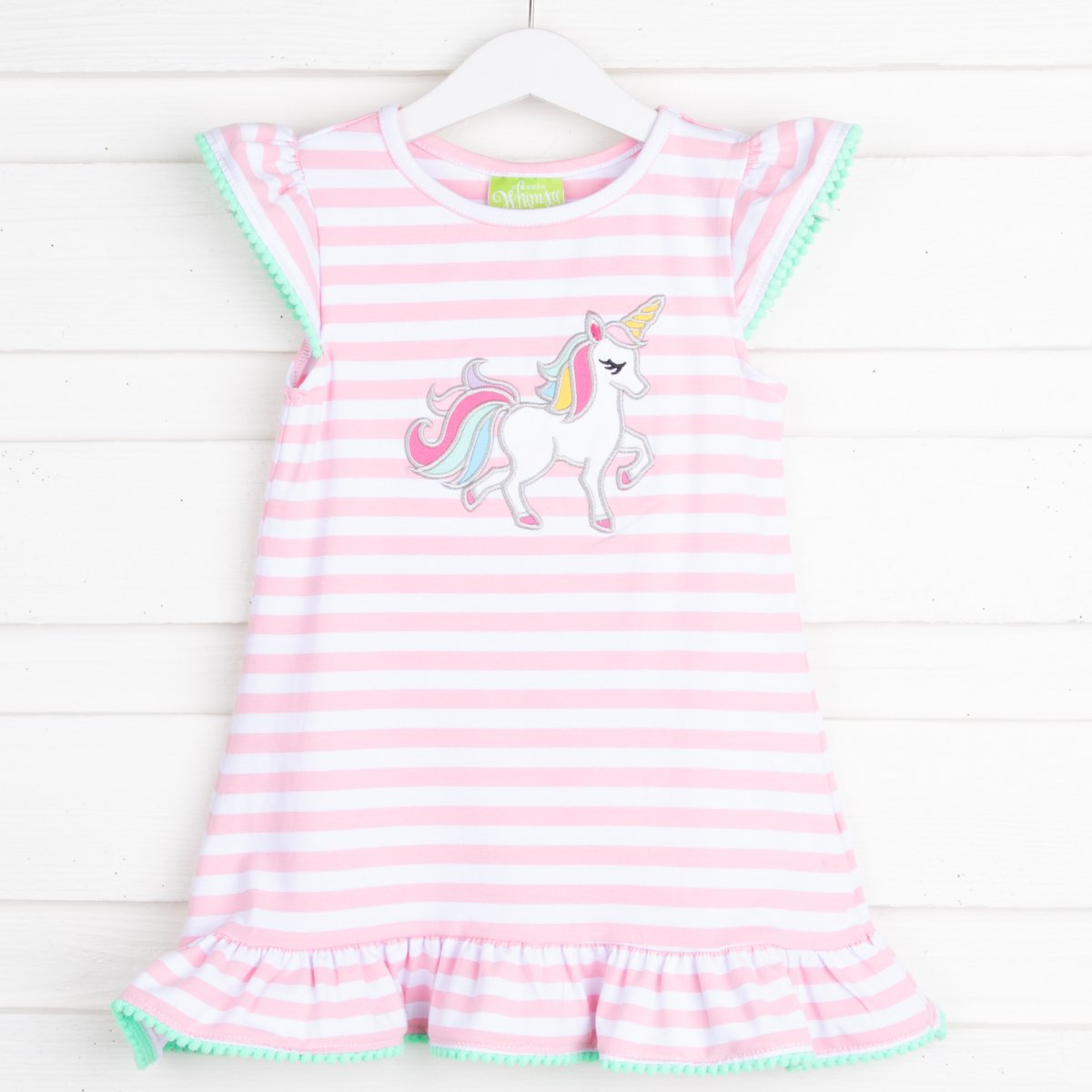 Midi dress - UNIQUE pink - Unicorns and rainbows print main image 1