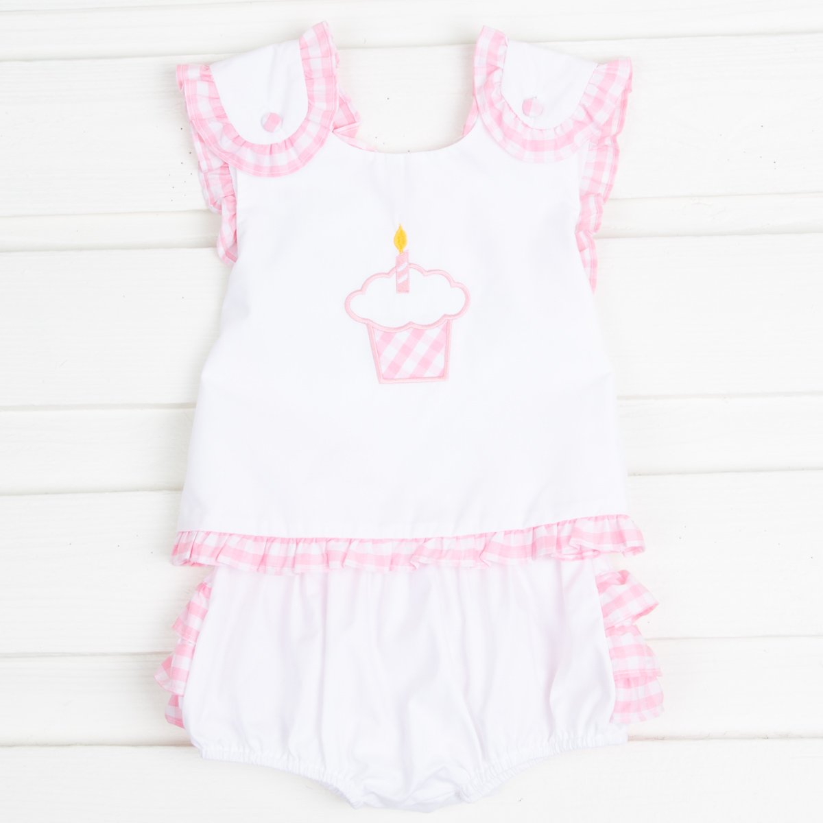 Cupcake Applique Popover Bloomer Set