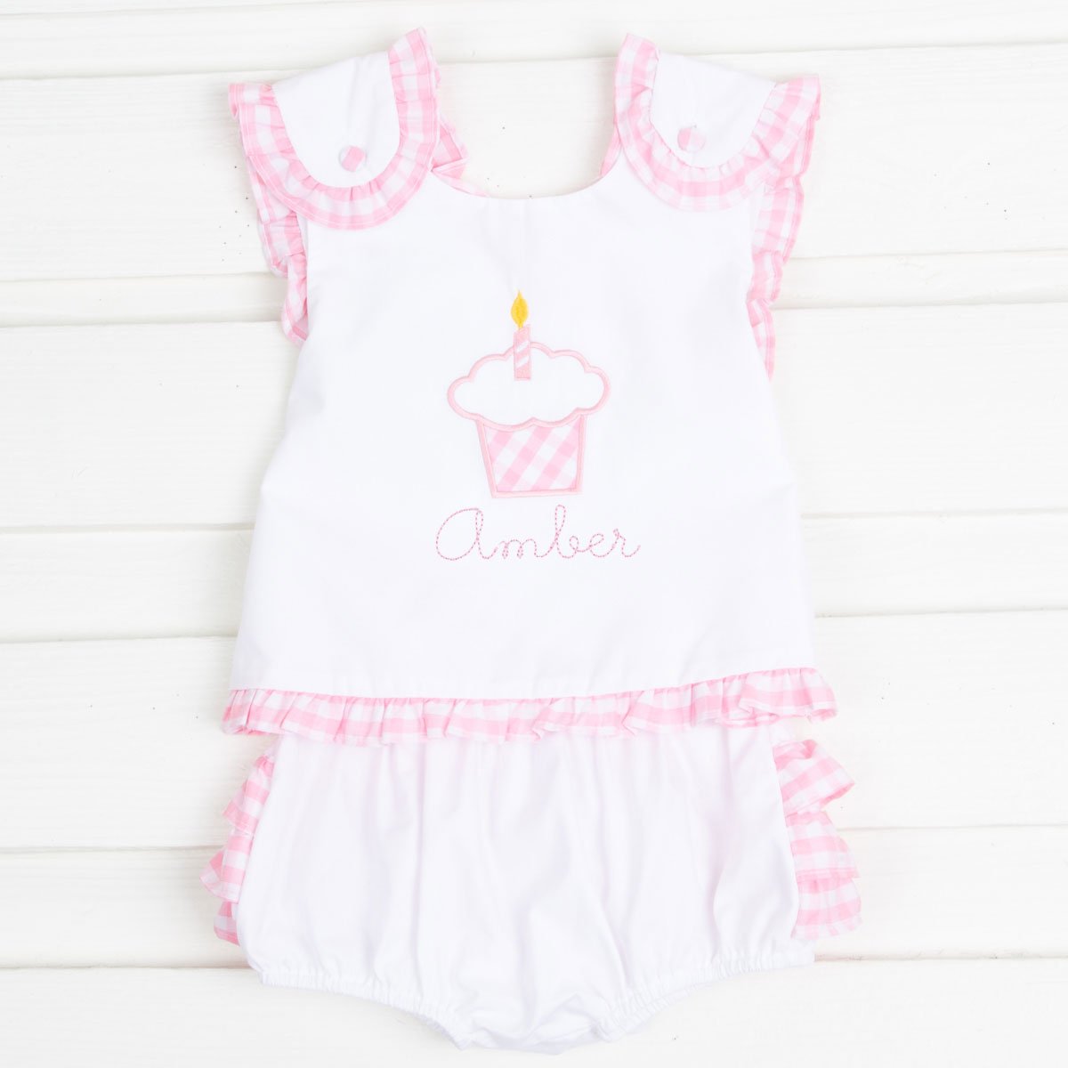 Cupcake Applique Popover Bloomer Set