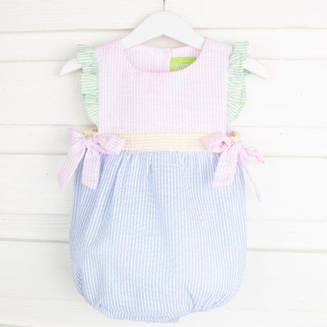 Multi Stripe Seersucker Avery Bubble