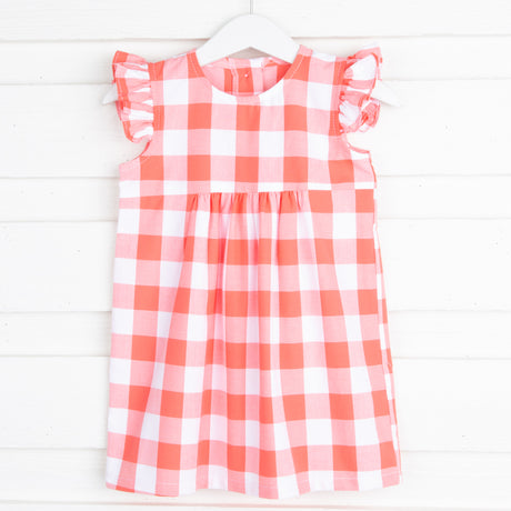 Melon Check Anna Dress