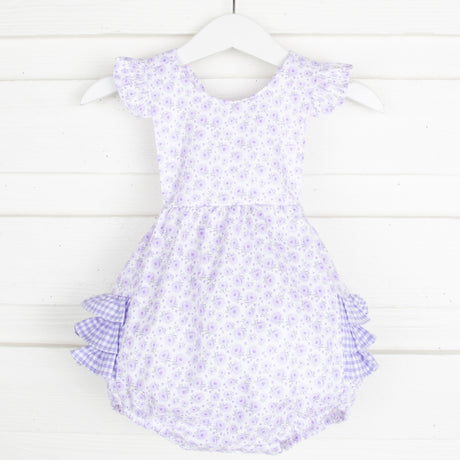 Purple Carolina Gingham Ruffle Bubble