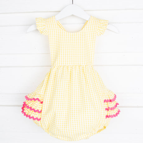 Yellow Gingham Ruffle Bubble