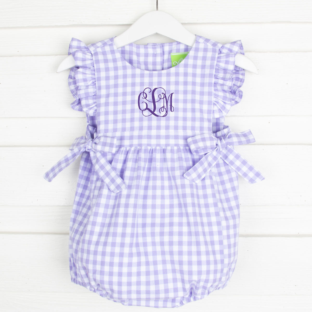 Purple Gingham Side Tie Bubble