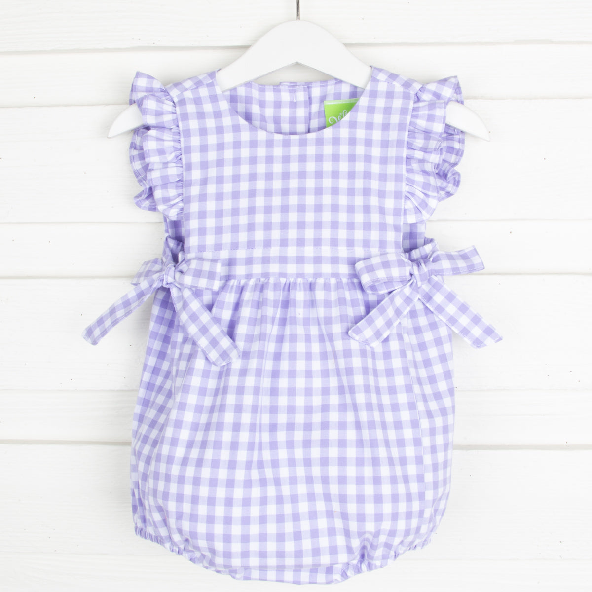 Purple Gingham Side Tie Bubble