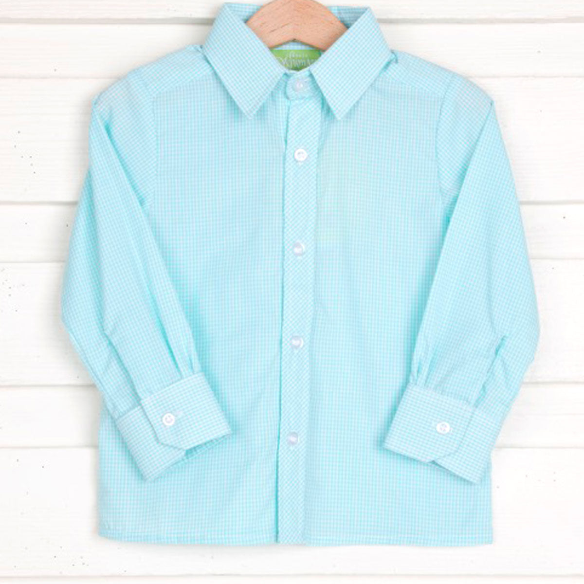 Mint Gingham Button Down Shirt