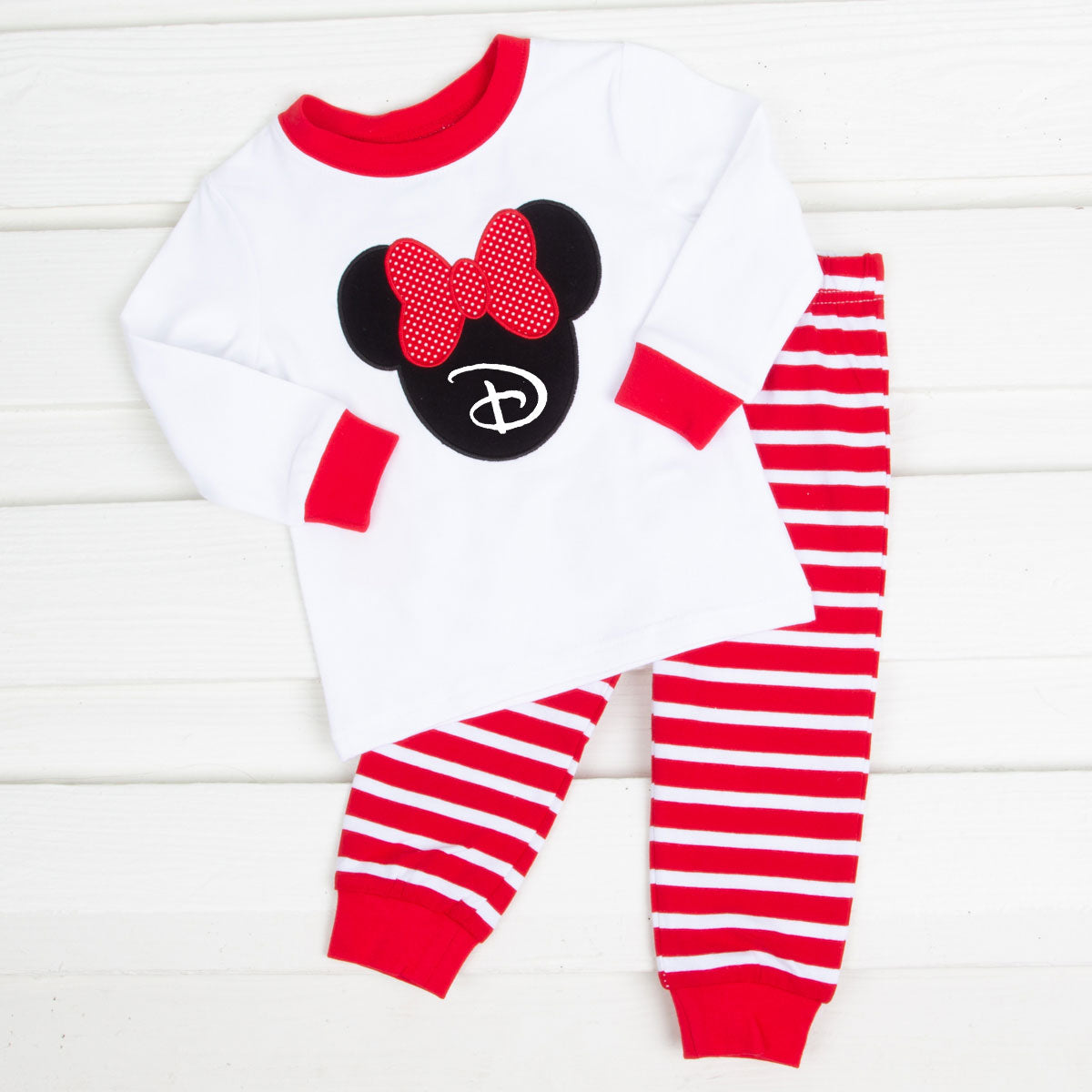 Mouse Ears Applique Girl Pajamas