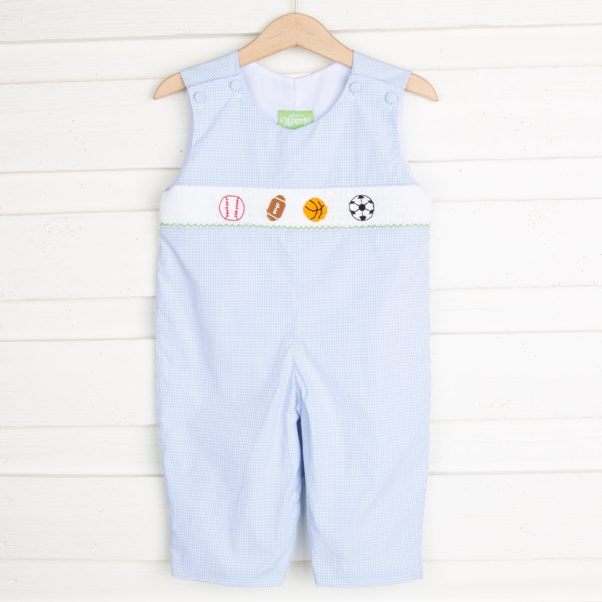 Sport Smocked Longall Light Blue Gingham