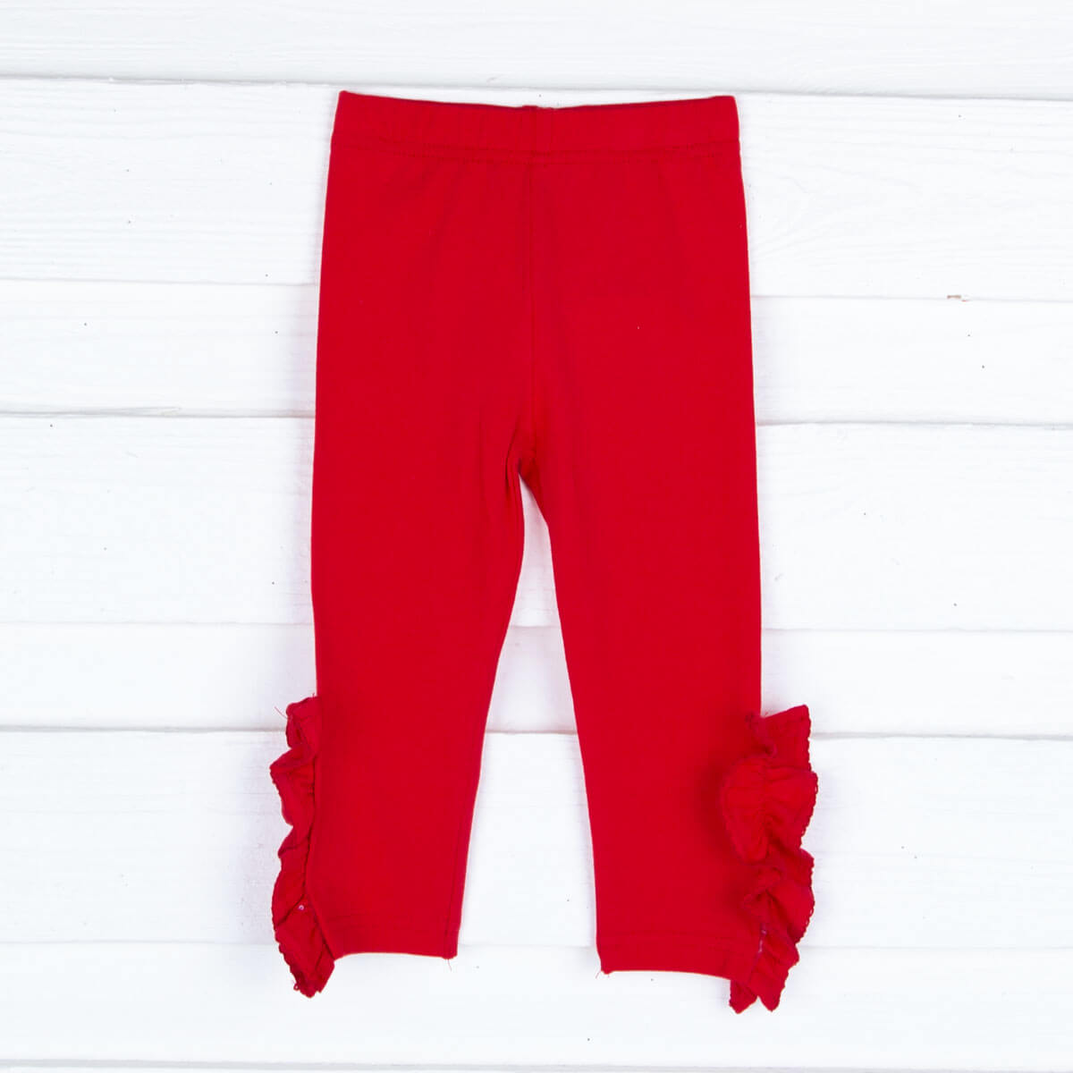 Red Side Ruffle Leggings