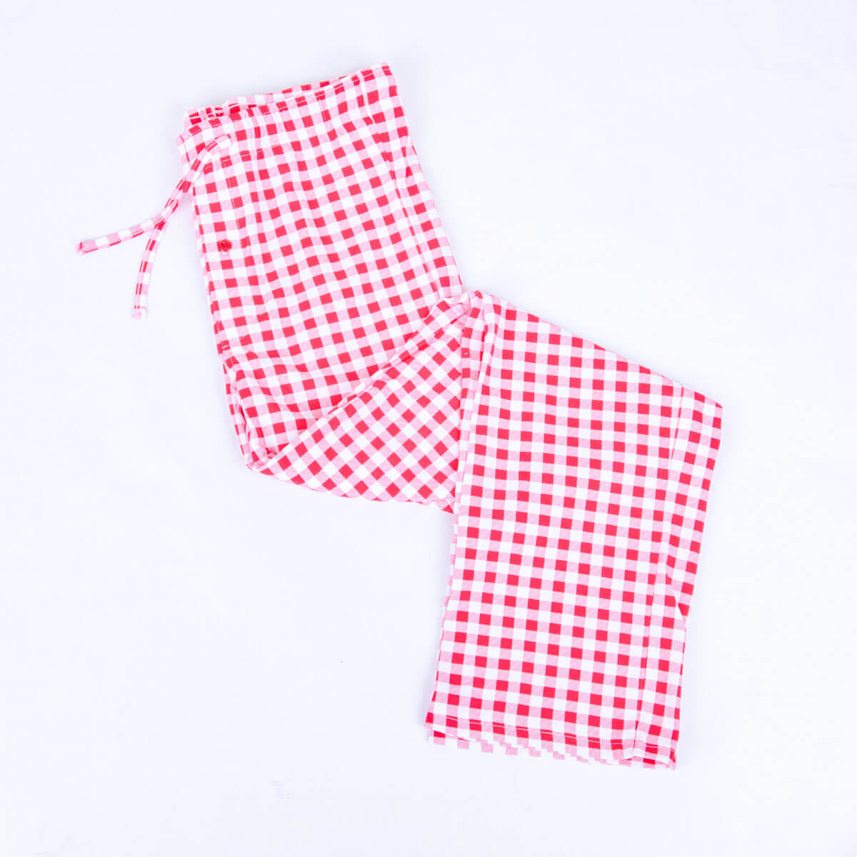 Red Gingham Knit Adult Pajama Pants