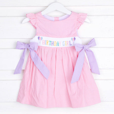 Birthday Girl Smocked Pink Beverly Dress
