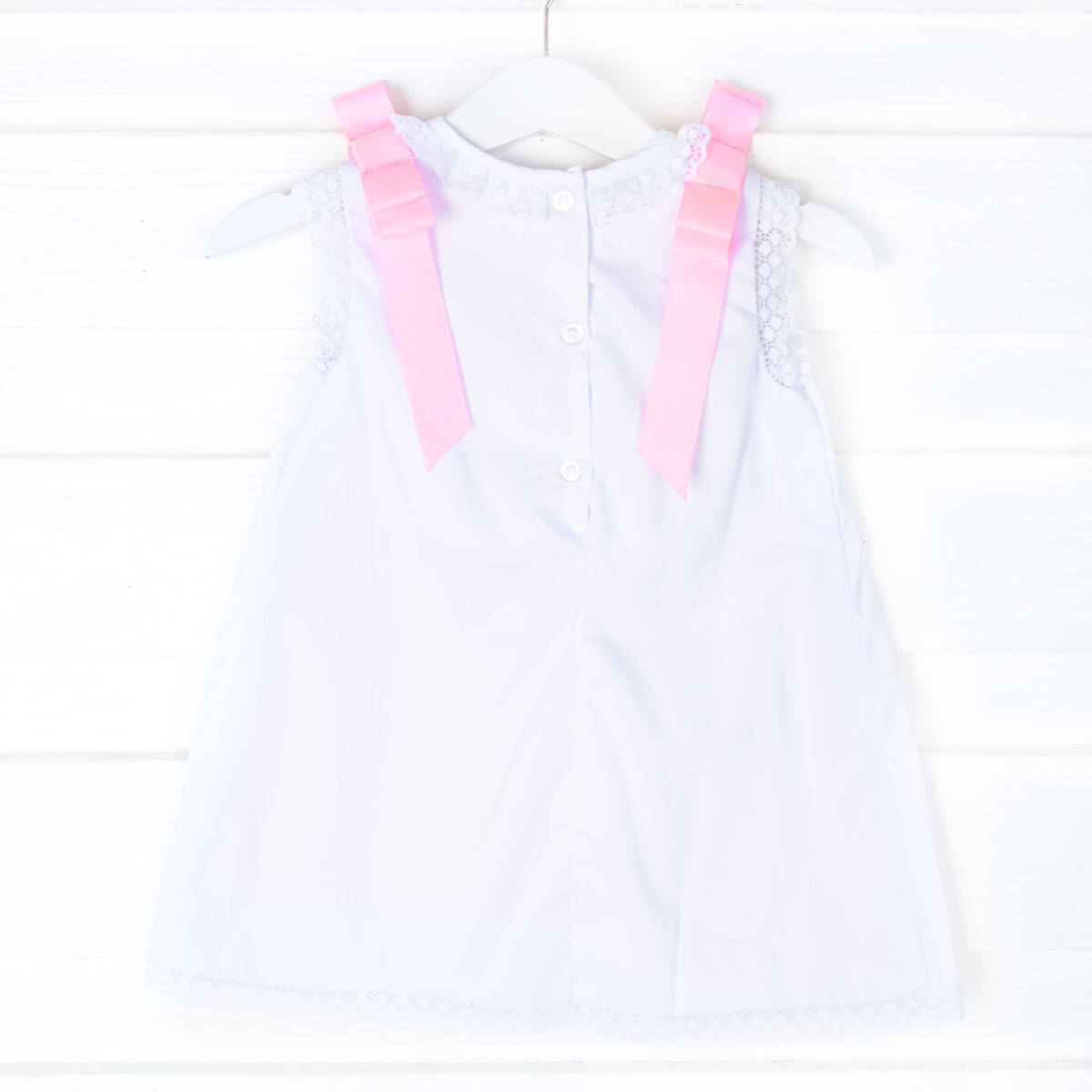 Pink Bow White Dress