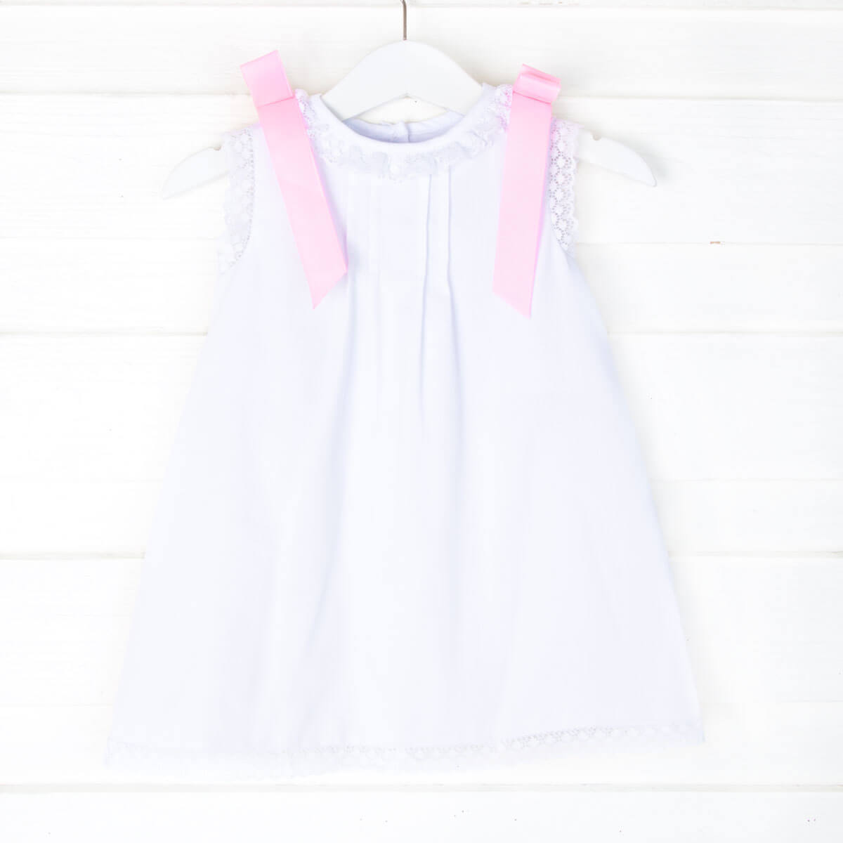 Pink Bow White Dress